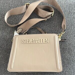 Steve Madden Taupe Crossbody Bag with Gold Hardware